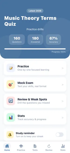Music Theory Terms Quiz screenshot 1