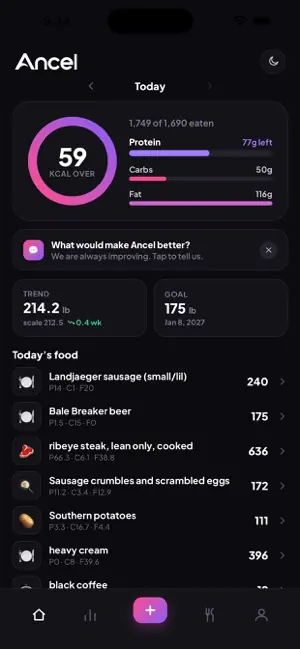 Ancel - AI Food Tracker screenshot 1