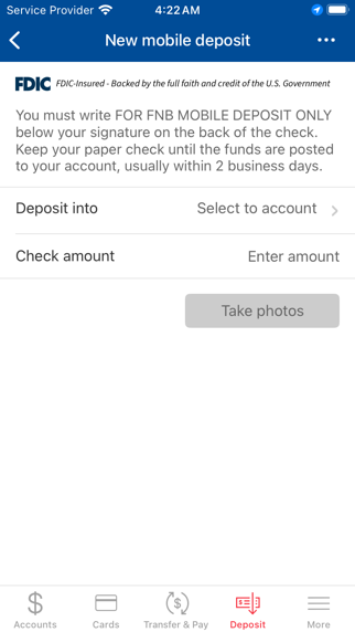 e-FNB Mobile Banking Screenshot