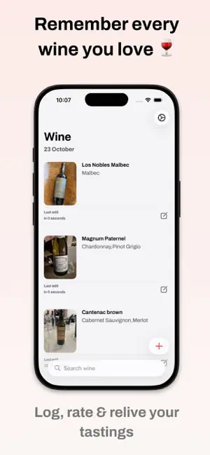 Wine Note AI journal & tracker screenshot 1