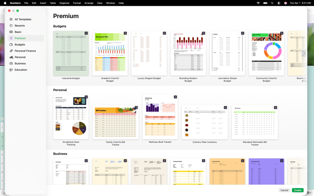 Numbers: Erstelle Tabellen Screenshot