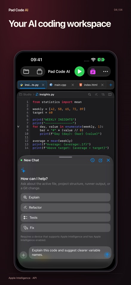 #4. Pad Code AI: Code Editor & IDE (iOS) Von: Hung Tien Pham