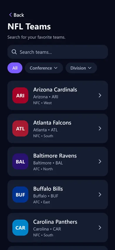 Dofu Dark: Live Sports Stats screenshot 3