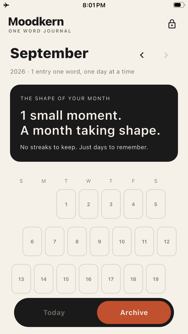 Screenshot 2 of Moodkern: One Word Journal