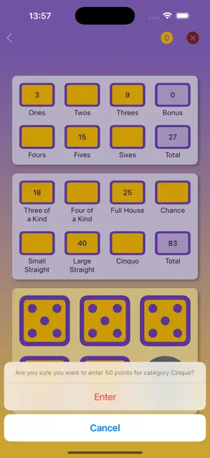 Cinquo: Yatzy Dice Roll Game screenshot 4