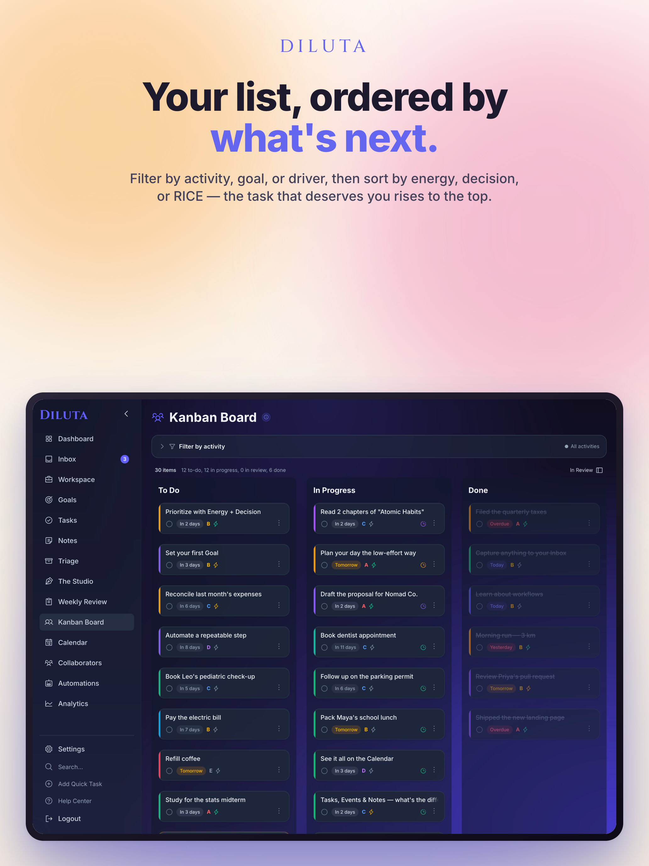 Diluta:To do List & Calendar screenshot 14