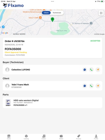 Fixamo iPad screenshot