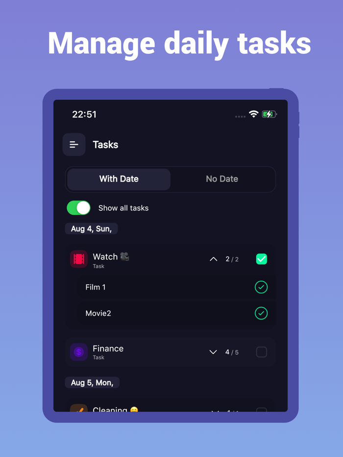 Habit tracker  Habit List