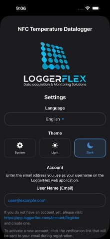 LoggerFlex NFC Tag Reader iPhone screenshot