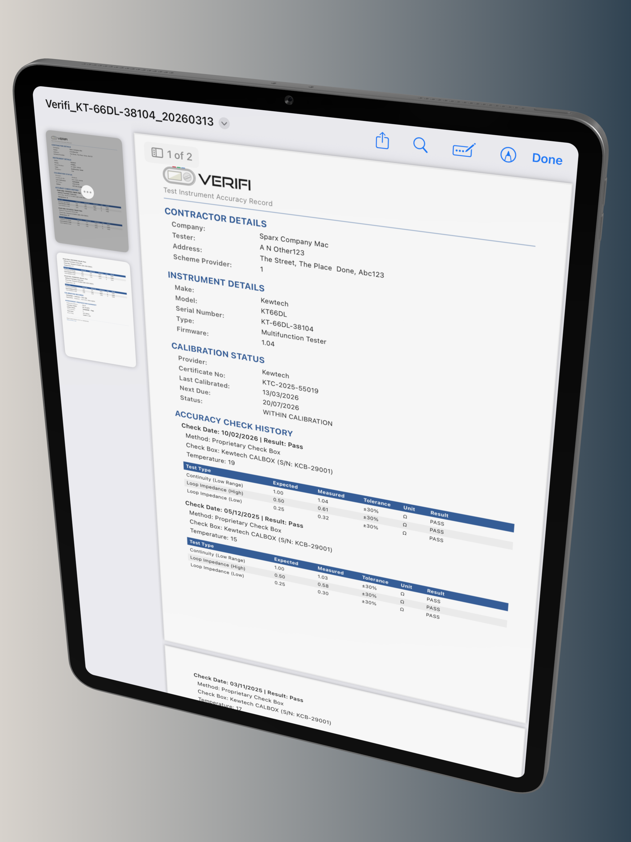 Verifi - Accuracy Record