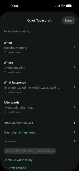Workplace Evidence Log screenshot 3