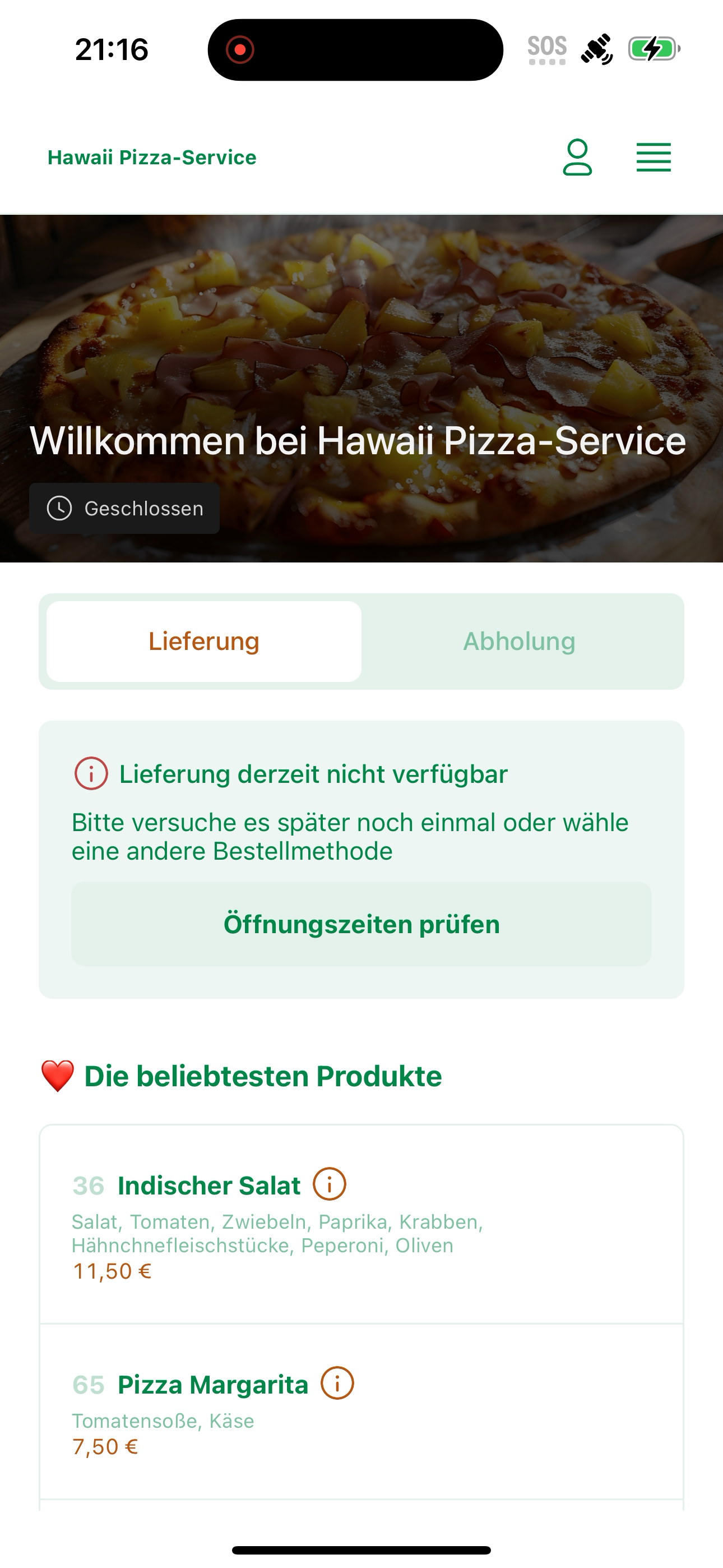 Hawaii Pizza-Service screenshot 5