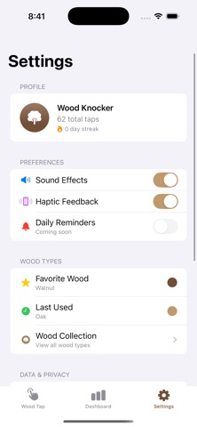 WoodTap Counter & Statistic screenshot