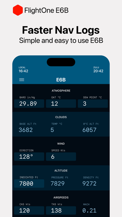 Screenshot #1 pour E6B Aviation Calculator - FLT9