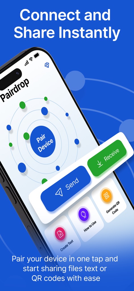 PairDrop - Users can effortlessly establish connections through the central 'Pair Device' feature, complemented by immediate options like 'Generate QR Code' for versatile sharing.