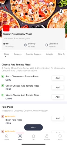 Caspian Pizza-Yardley Wood screenshot