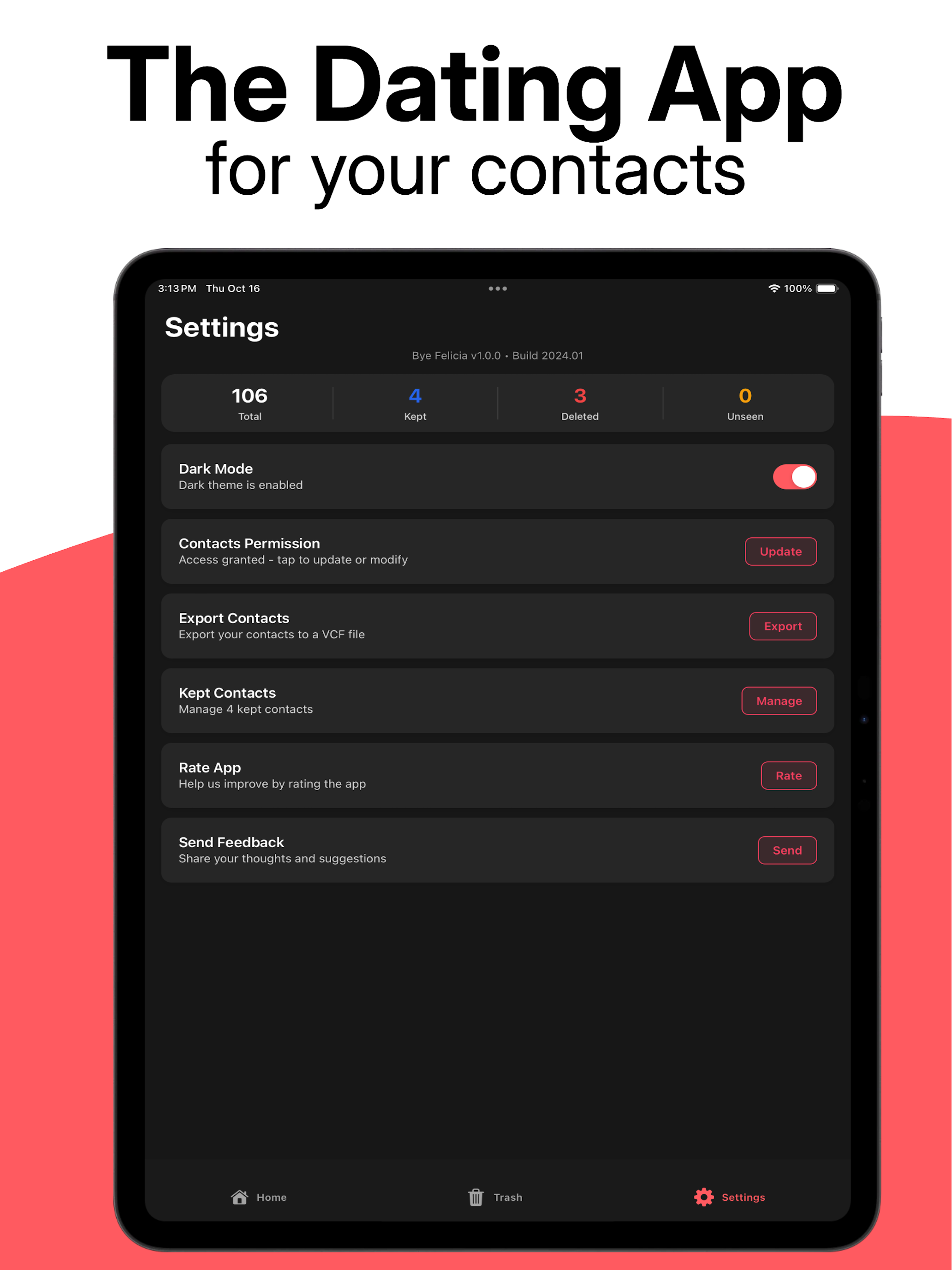 Bye Felicia: Delete Contacts