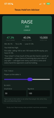 Texas Hold'em Advisor screenshot 3