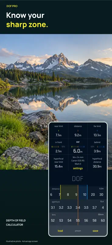 DOF Pro: Focus Calculator screenshot 2 of 5