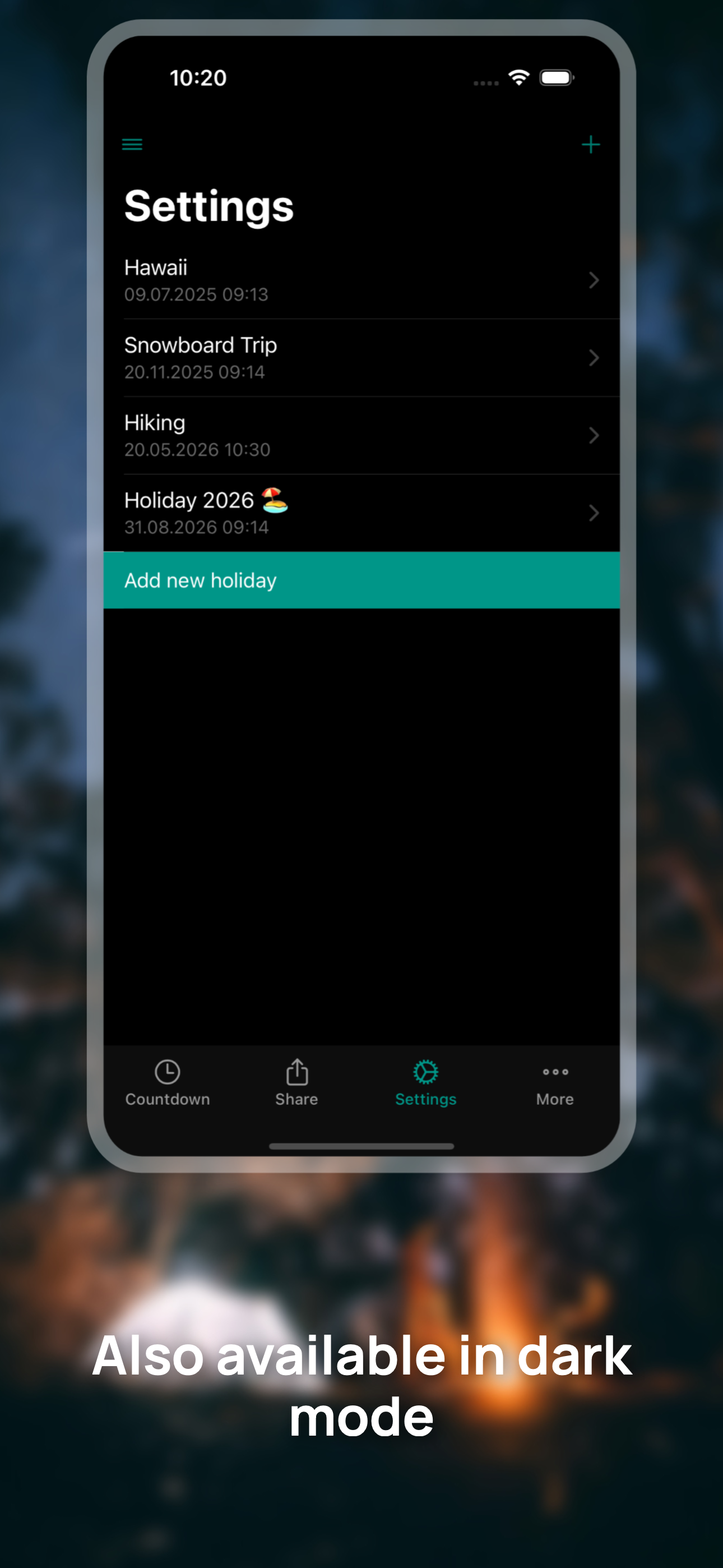 Countdown for Vacation/Holiday