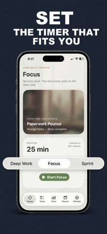 Mewmentum: Focus Timer iPhone screenshot