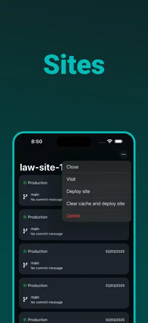 Dashify for Netlify.com iPhone screenshot 2