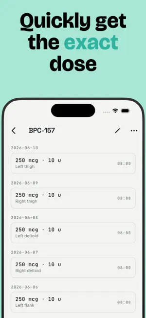 Peptide Calc & Tracker: Dosyne screenshot 2