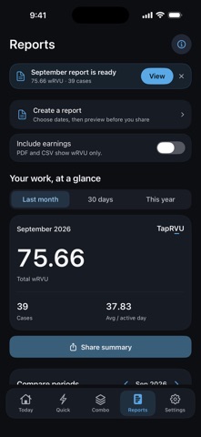 TapRVU – RVU Tracker Screenshot 5 of 6