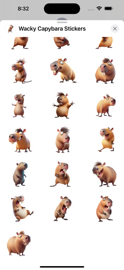 Wacky Capybara Stickers