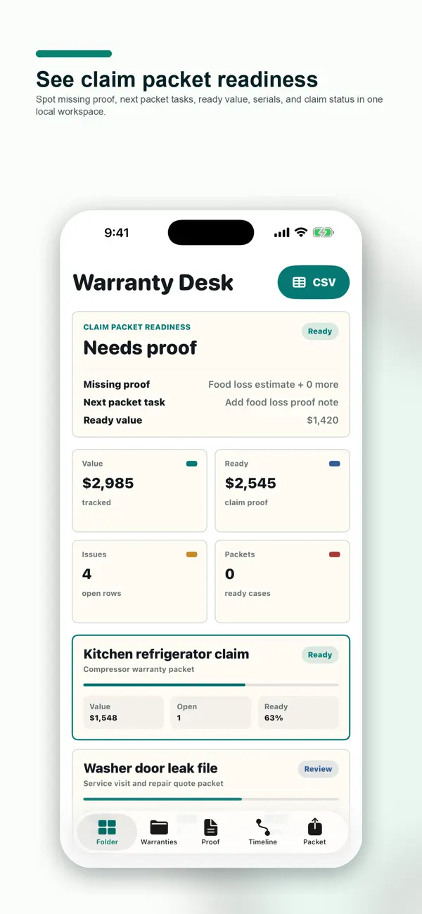 Screenshot #1 pour Appliance Warranty Studio