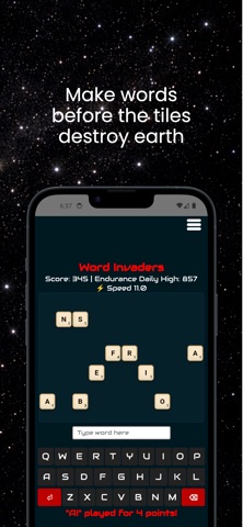 Word Invaders: Daily Word Game iPhone screenshot