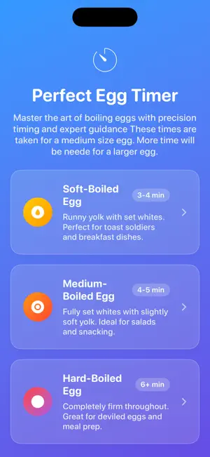 Perfect Egg Timer App screenshot 1
