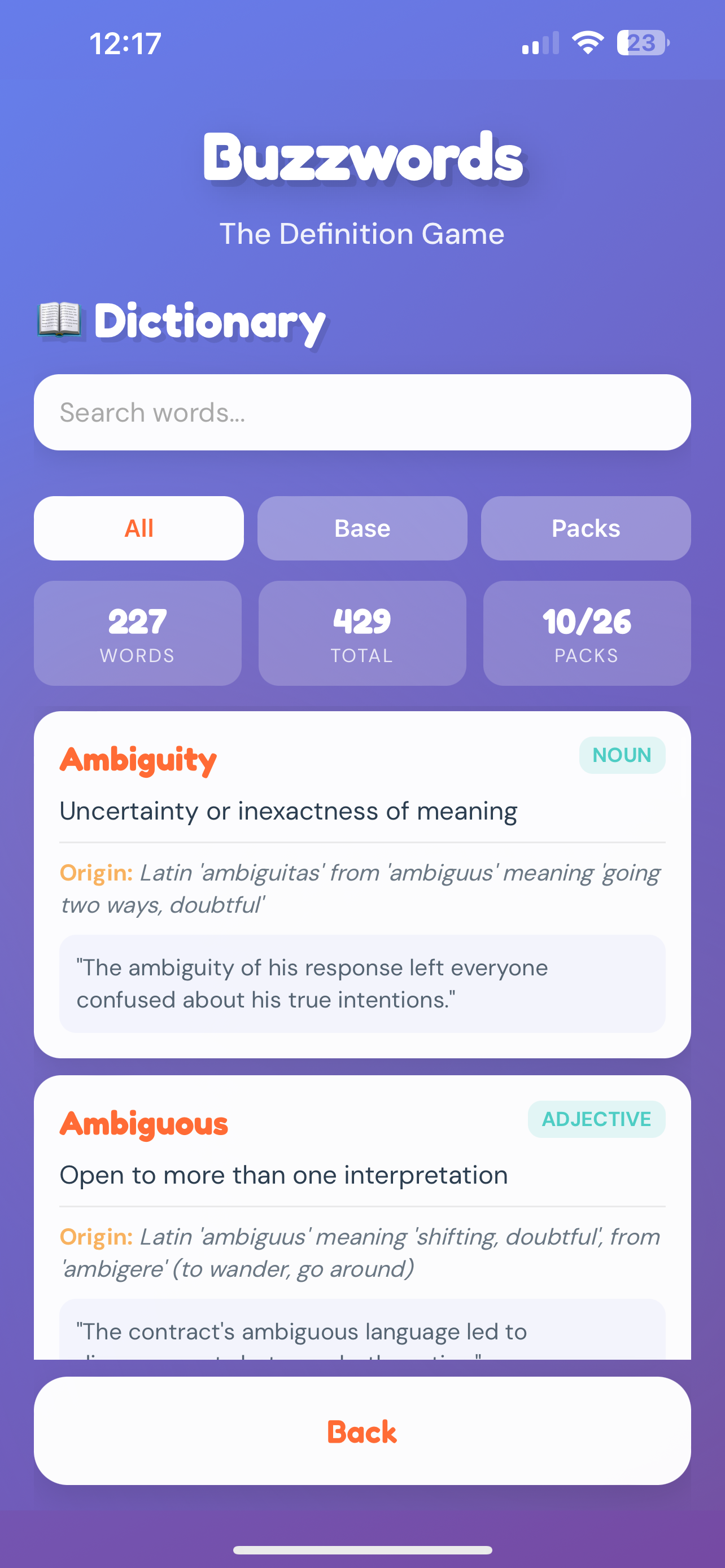 Buzzwords - A Definition Game screenshot 5
