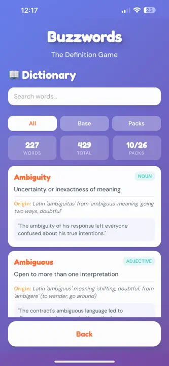 Buzzwords - A Definition Game screenshot 5