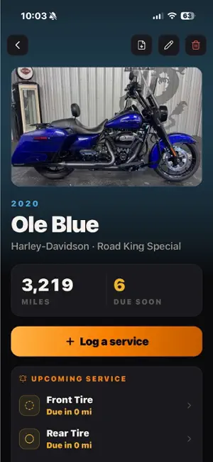 Moto-Maintenance Log screenshot 1