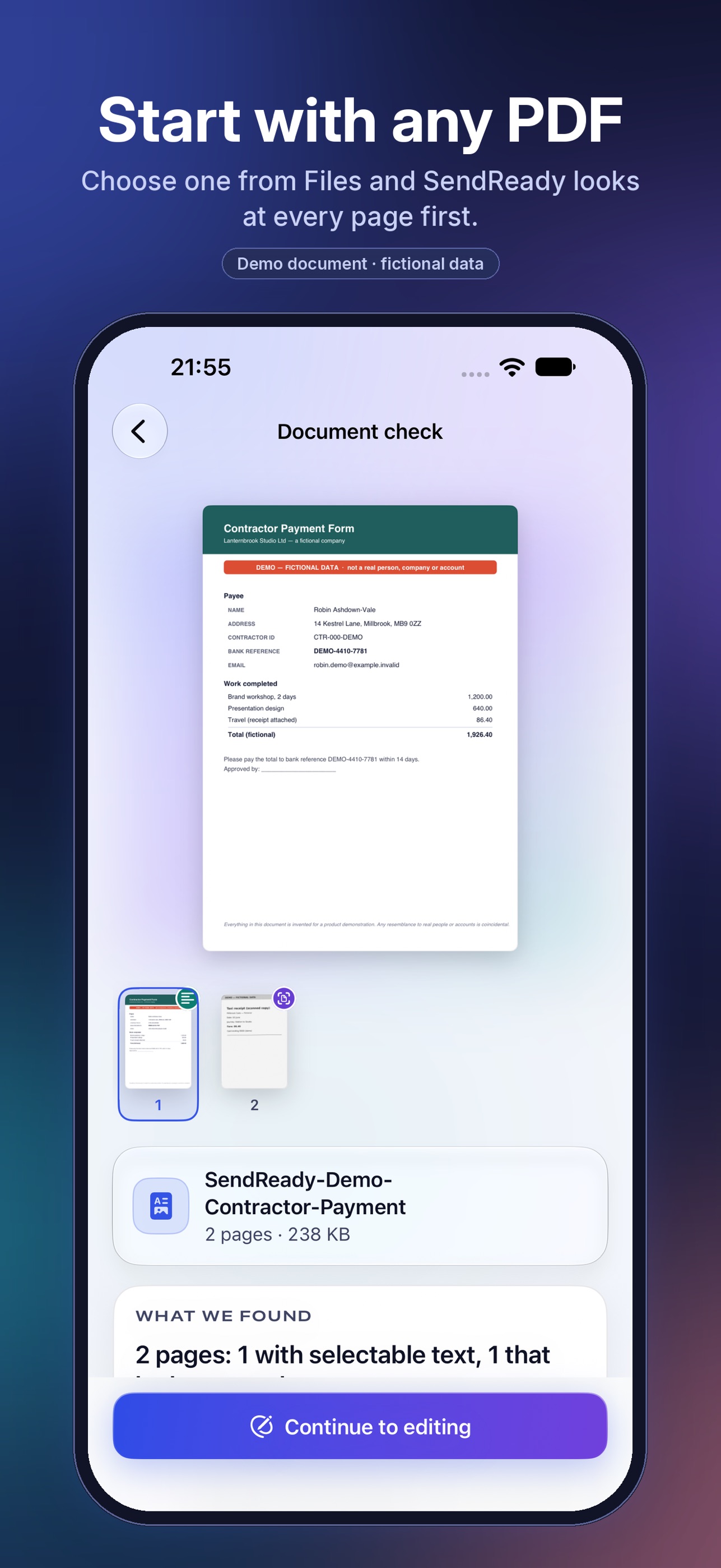 Screenshot 2 of SendReady: PDF Redact & Check