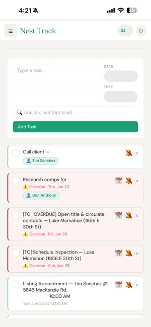 NestTrack CRM screenshot 1