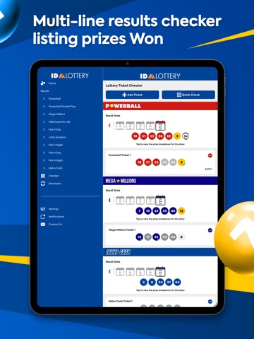 Idaho Lottery Numbers iPad screenshot