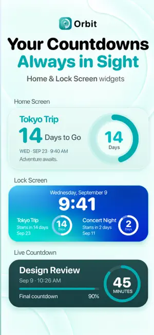 Orbit - Countdown Widget screenshot 1