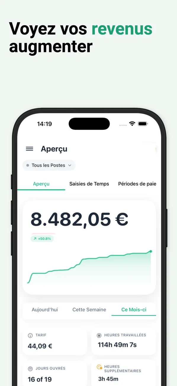 Screenshot #1 pour Suivi horaire - Salarybook