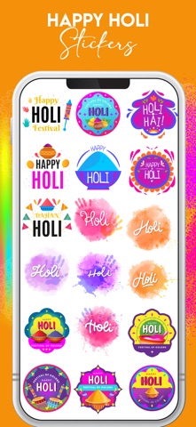 Holi Stickers & Emojis iPhone screenshot