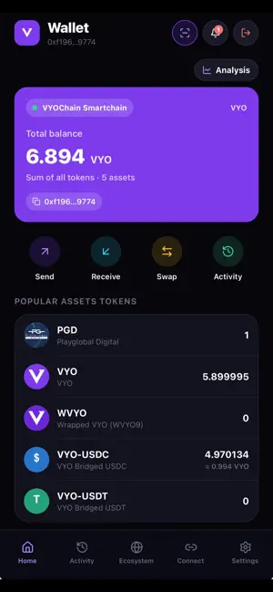 VYOWallet screenshot 2