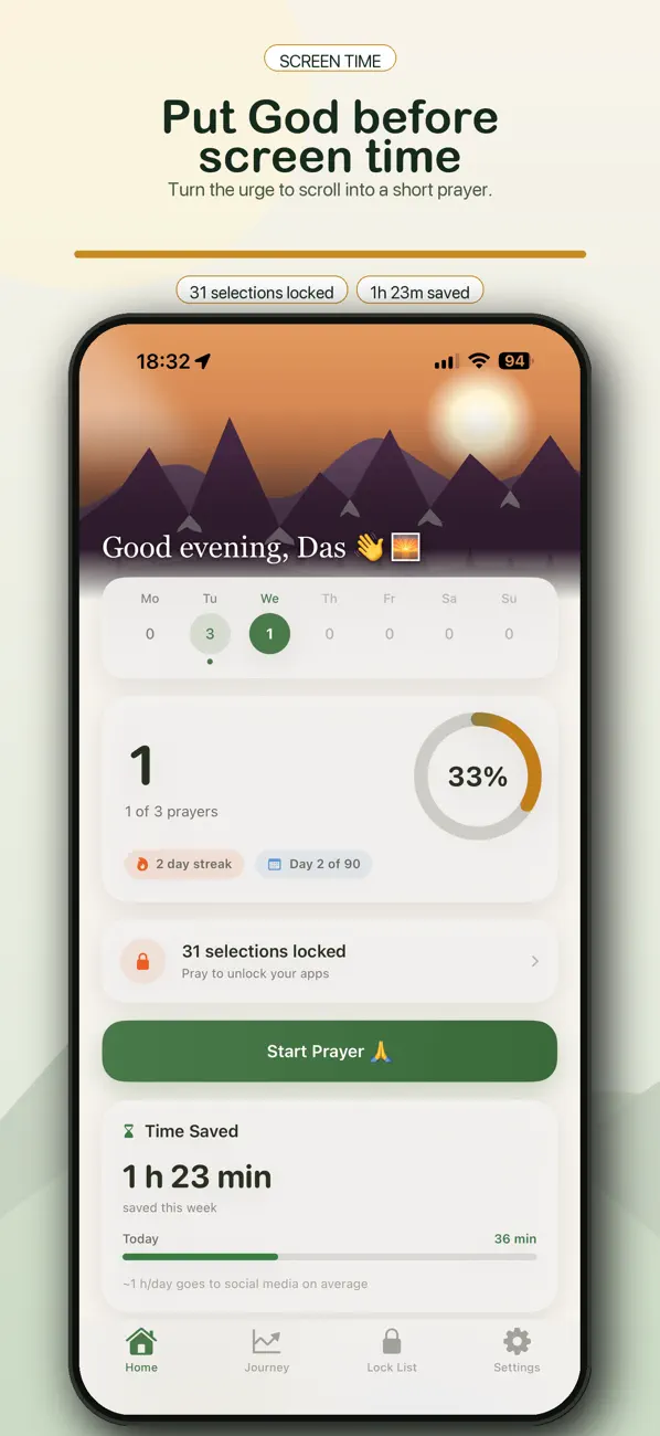 Screenshot #2 pour Block Apps for Prayer - Predah
