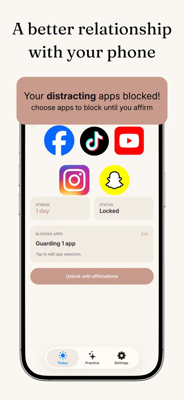 Screenshot #2 pour Affirmation Lock: App Block