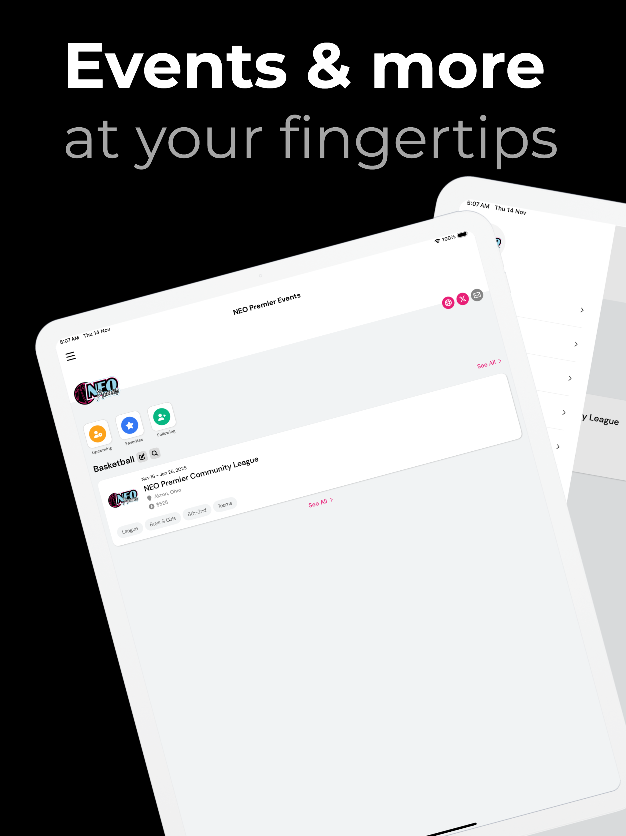 NEO Premier Events screenshot 3