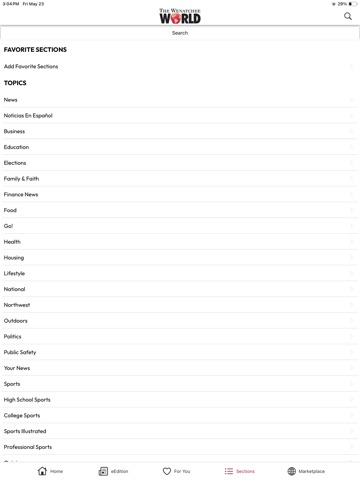 Wenatchee World iPad screenshot