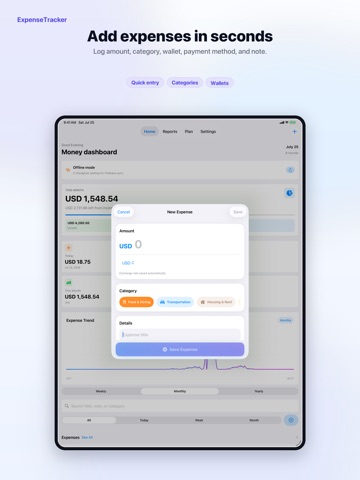 PL: Expense & Budget Tracker iPad screenshot