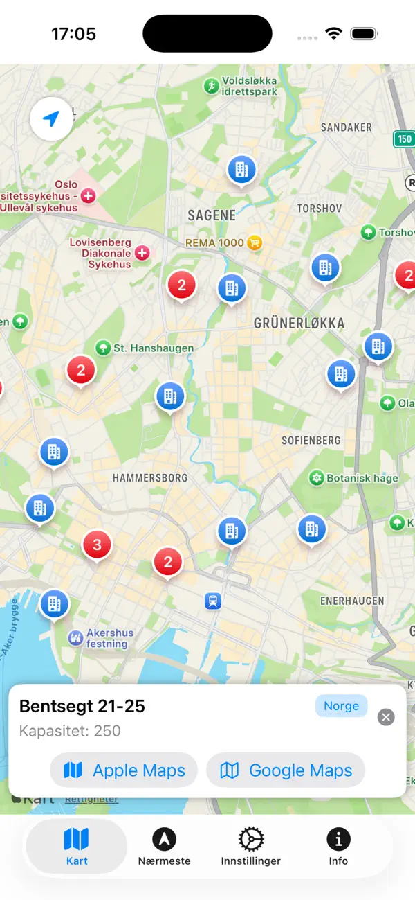 Screenshot #1 pour Tilfluktsrom Norge