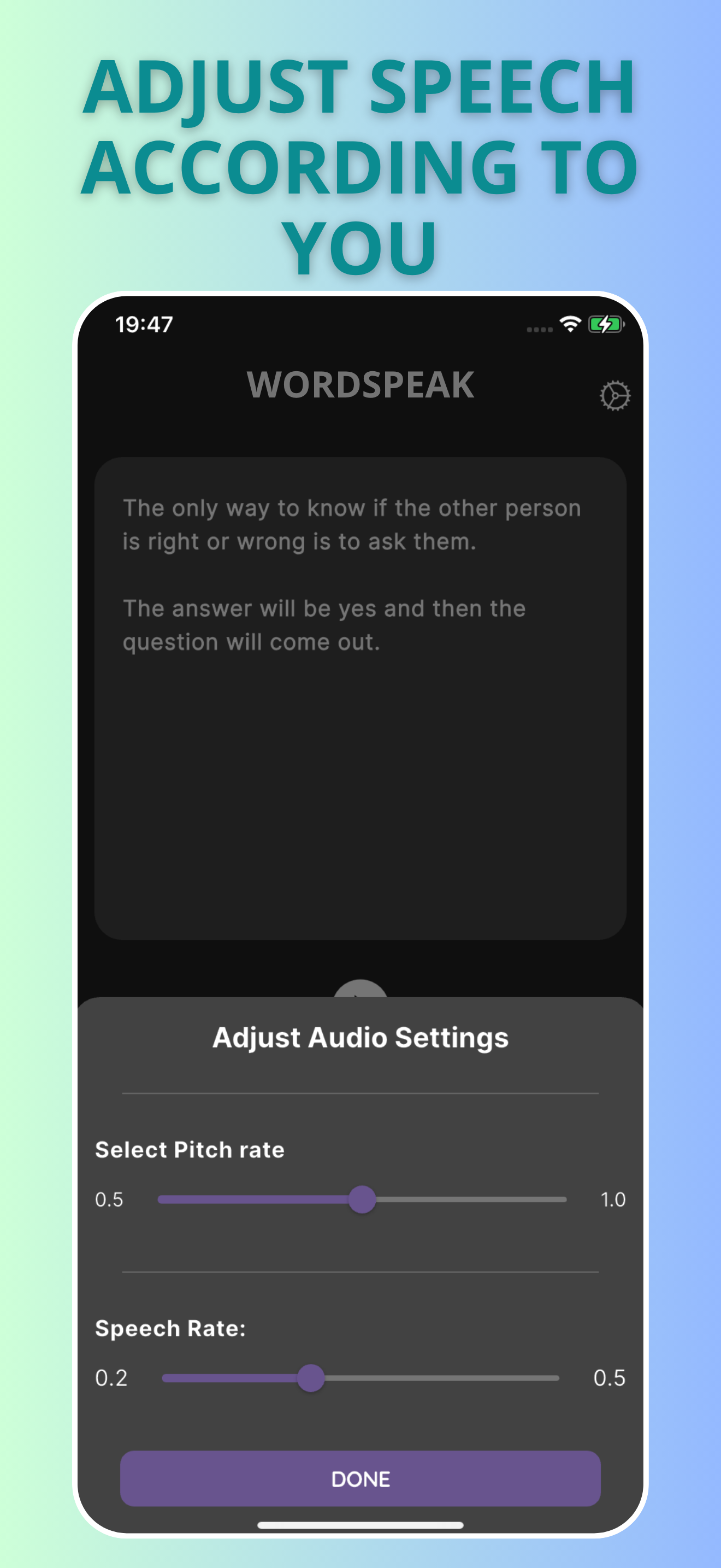 Text to speech - WordSpeak screenshot 2
