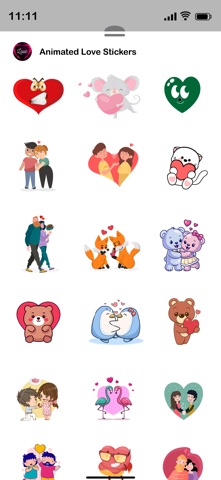 Animated Love Stickers! iPhone screenshot
